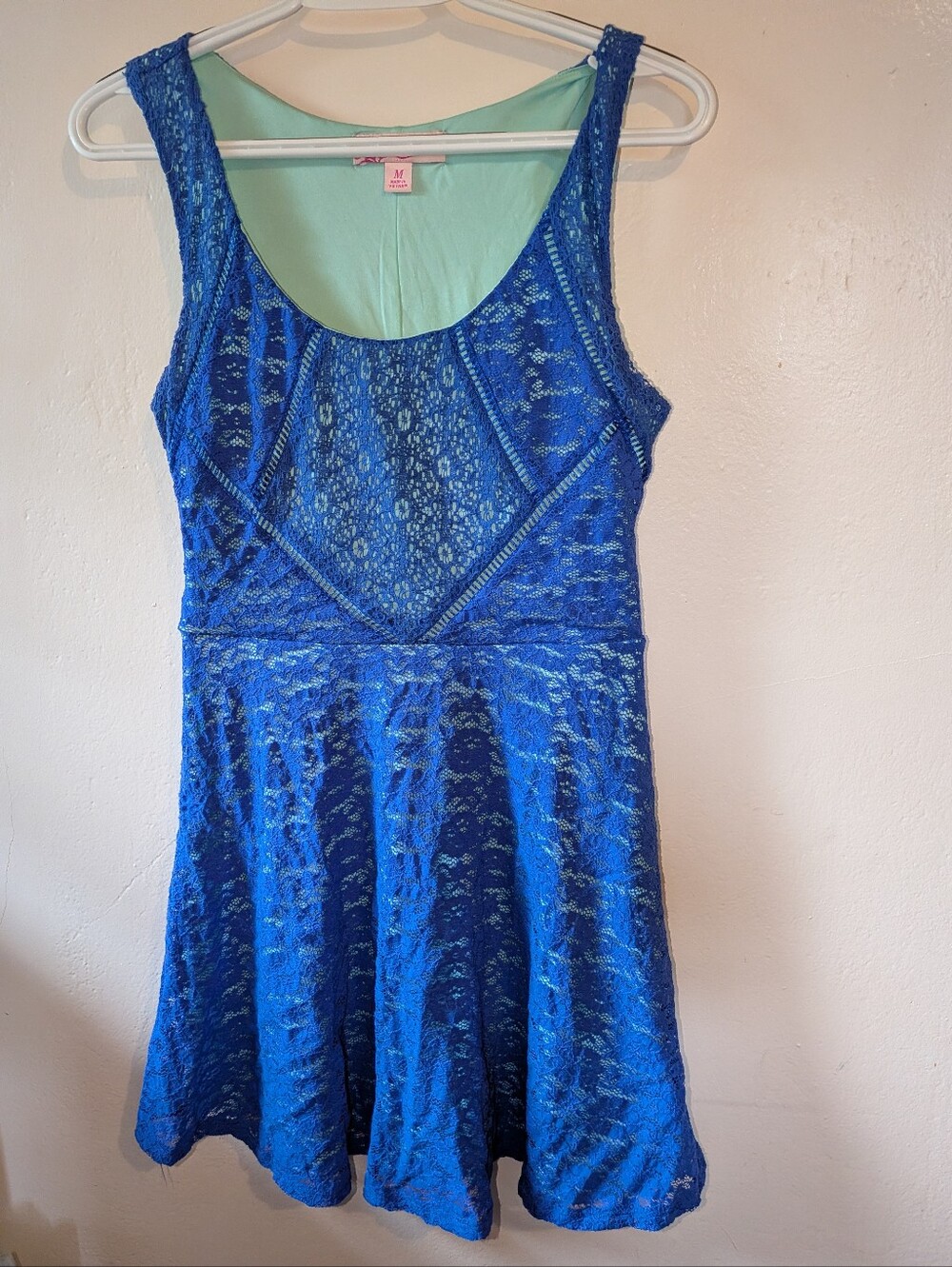 Candie's Royal Blue Lace Fit-and-Flare Dress
